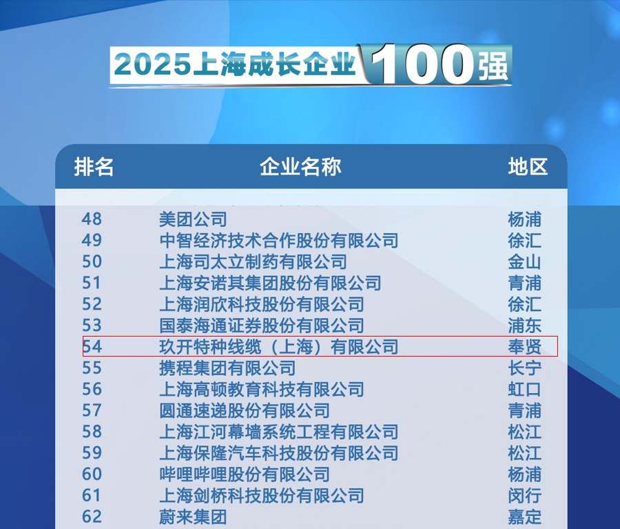 聚焦2025上海百强颁布会：J9集团特种线缆登榜成长企业100强