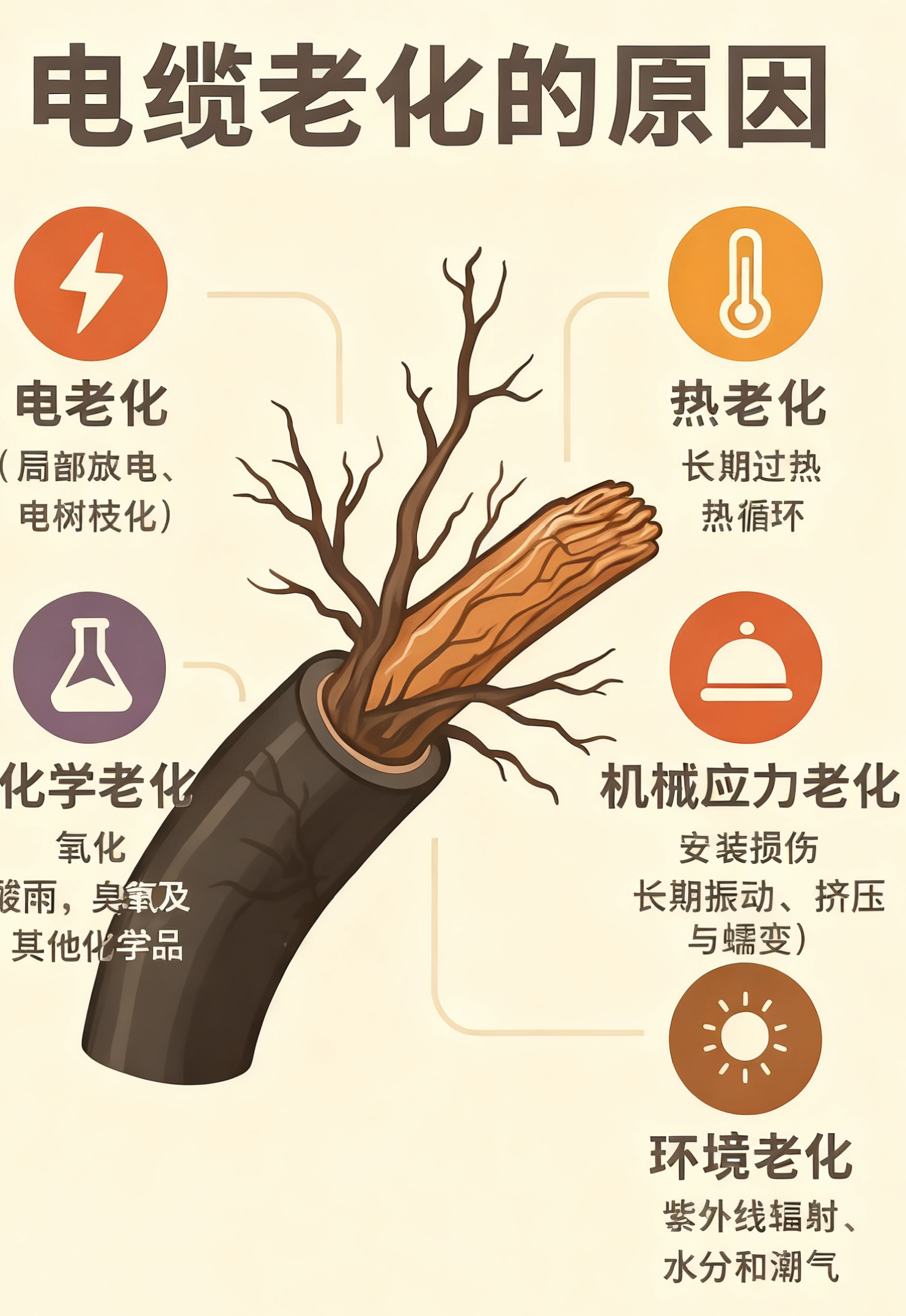 电缆绝缘层为什么会老化？五个最常见的原因