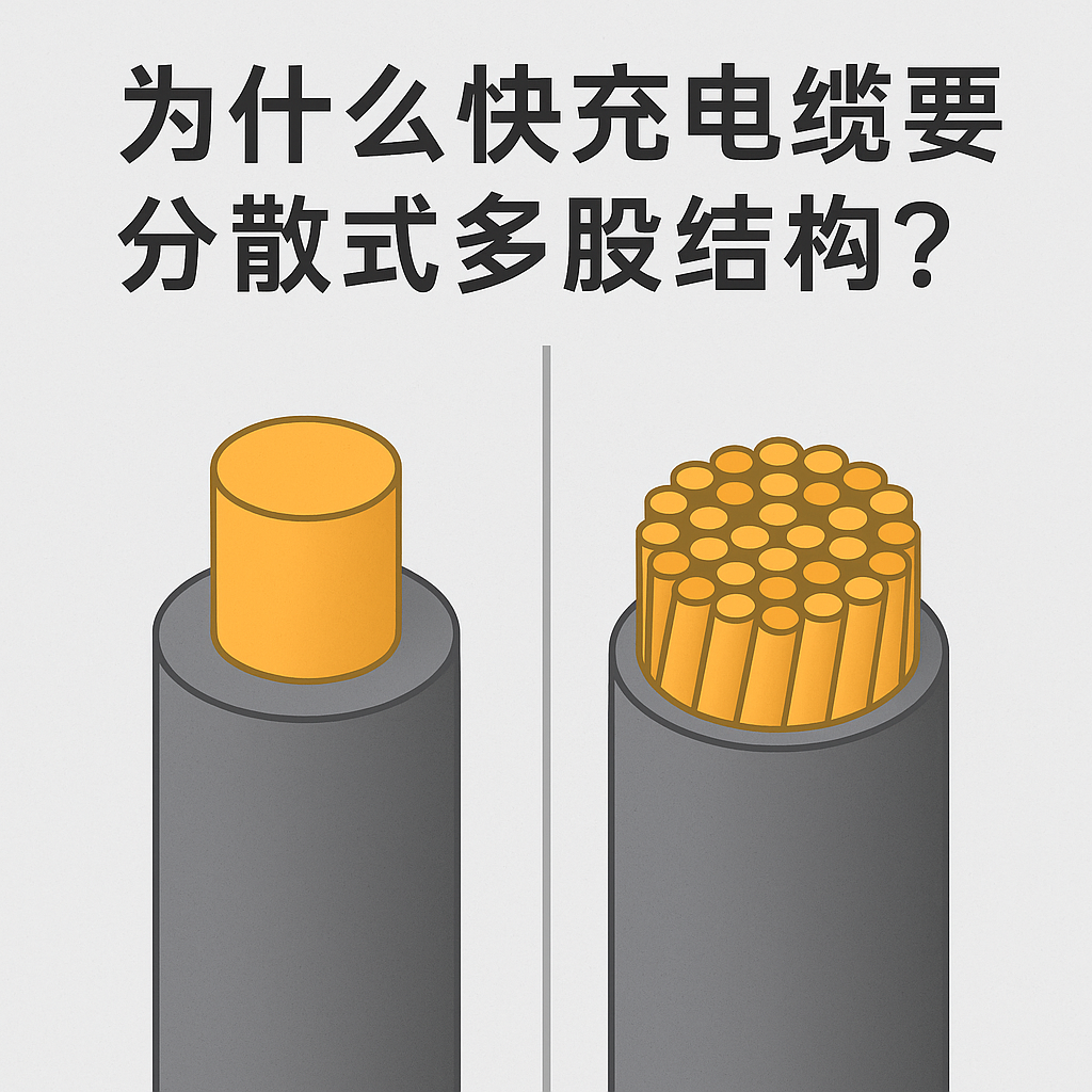 为什么快充电缆要选取分散式多股结构？主题原因其实有 5 个